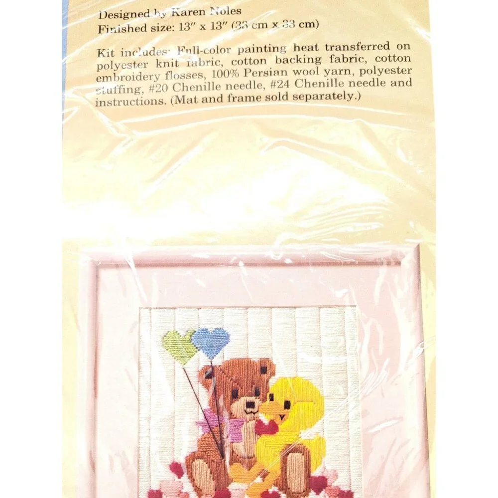 Vintage Creative Circle Little Buddies Embroidery Kit 1432 Duck Teddy Bear New